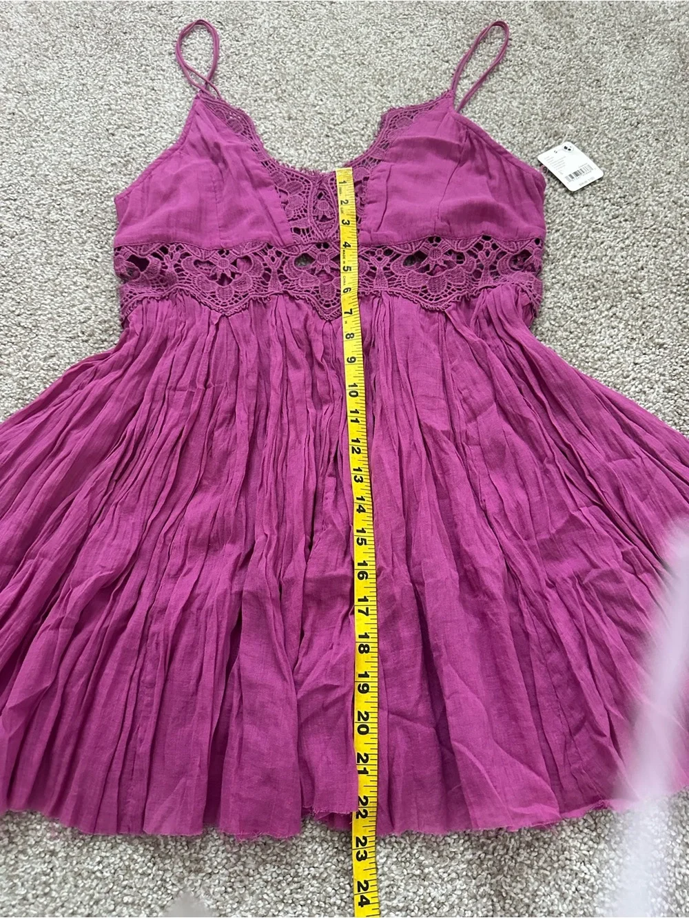 Free People Ilektra Lace Accent Cotton Slip Dress – Dahlia Mauve - Picture 8 of 15